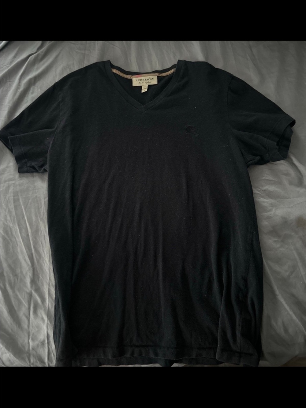 Burberry Black V-Neck Short Sleeve Men's Tee